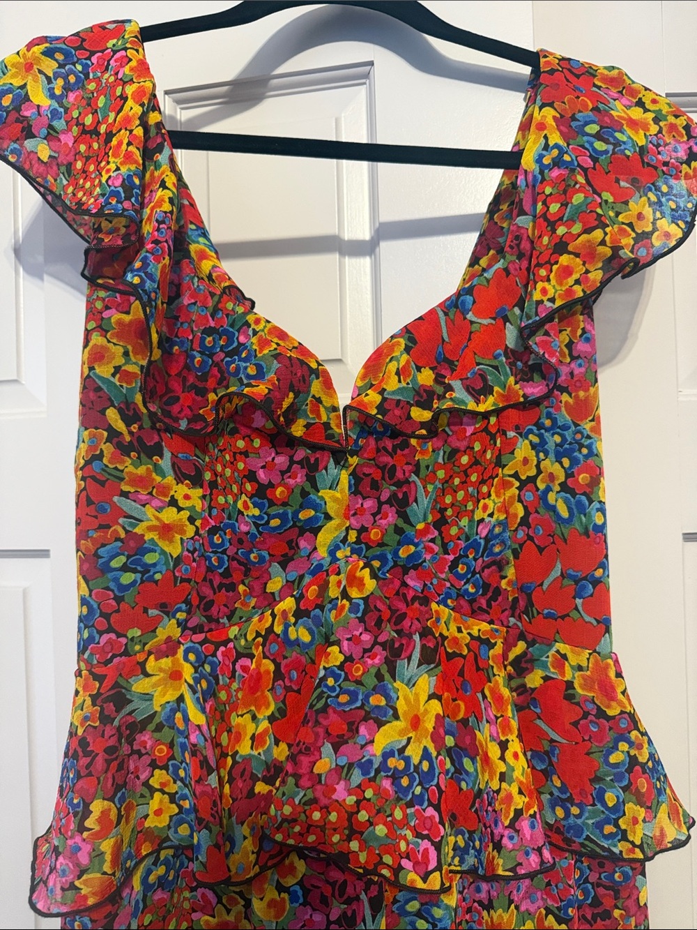 Show Me Your MuMu Red Multi-Color Floral Ruffle Maxi Dress - Picture 2 of 2